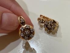 Серьги женские 6.2 грамма .старинное золото ! 