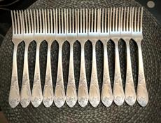 Мельхиор СССР Вилки столовые Зиш классик 20 см 12 штук ,знак качества