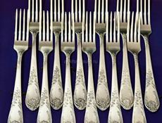 Мельхиор СССР Вилки столовые Зиш классик 20 см 12 штук ,знак качества