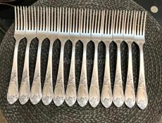 Мельхиор СССР Вилки столовые Зиш классик 20 см 12 штук ,знак качества