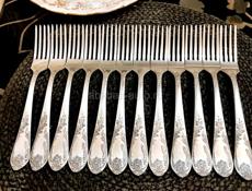 Мельхиор СССР Вилки столовые Зиш классик 20 см 12 штук ,знак качества