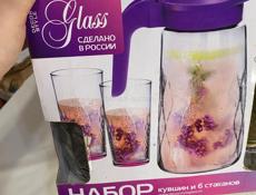 Набор графин и 6 стаканов с подсветкой 