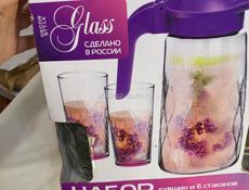 Набор графин и 6 стаканов с подсветкой 