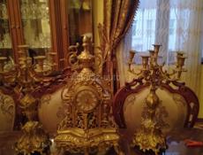 Продою антикварные часы с подсвечником ручная работа