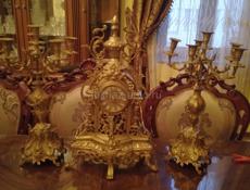 Продою антикварные часы с подсвечником ручная работа