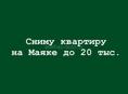 Сниму квартиру на Маяке на длительный срок до 20 тыс.