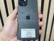 15 plus 128 black, аккумулятор 91%