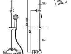 Душевая система с тропическим душем, с термостатом, Ledeme L2422, хром