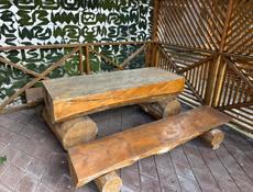 🌲 Продам брутальный садовый гарнитур из массива тика. Дешево!