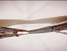 Бычьи рог большой инкрустация филиграь метал мельхиор