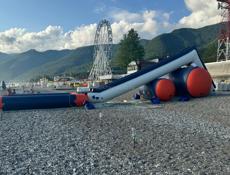 Водная горка с бассейном