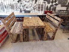 Стол две Лавочки ручной работы