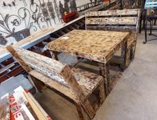 Стол две Лавочки ручной работы