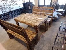 Стол две Лавочки ручной работы