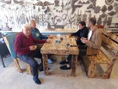 Стол две Лавочки ручной работы