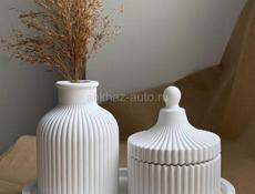 Ручная работа, декоративный интерьерный набор из гипса