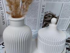 Ручная работа, декоративный интерьерный набор из гипса