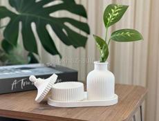 Ручная работа, декоративный интерьерный набор из гипса