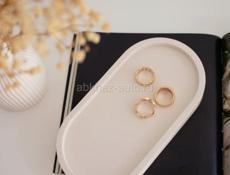 Белый овальный декоративный поднос, ручной работы