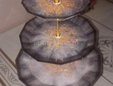 Принимаем заказы на изделия из эпоксидный смолы по вашим пожеланиям: кофейные столики, салфетницы, столешница ,многоярусные фруктовницы, шкатулки, брелки,настенные часы, подарочные наборы.Город Сухум ....Звонить по этому номеру телефона +79409692175