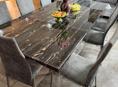 Мраморный стол с железными стульями 🪑 цена за комплект 200.000р 