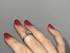 Кольцо с муассанитом 16 размер