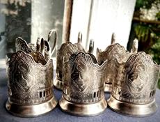 Мельхиор подстаканники Кольчугино 6 штук СССР