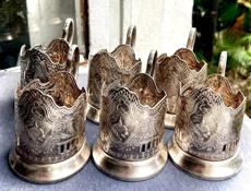 Мельхиор подстаканники Кольчугино 6 штук СССР