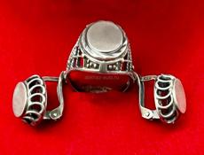 Серебро СССР комплект серьги и кольцо 17.5 размер кольца