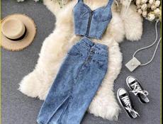 Джинсовый костюм новый