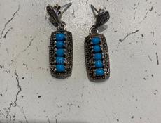 Серьги женские из серебра 925 проба очень старые 