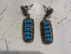 Серьги женские из серебра 925 проба очень старые 