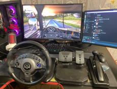 Игровой руль с педалями, КПП и Виброотдачей ПК/Приставки 900 градусов