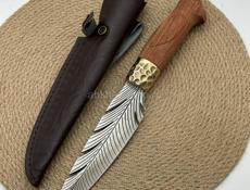 Нож перо новый с кож чехлом