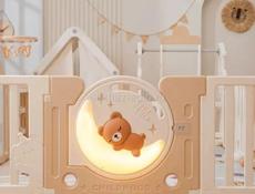 Большой детский игровой манеж, комплекс с качелями