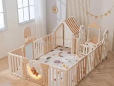 Большой детский игровой манеж, комплекс с качелями