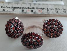 Украшения из серебра с гранатами. Чехия