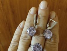 Серьги и кольцо из серебра