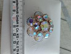 Браслет из серебра с янтарем. Брошь Чехия.