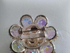 Браслет из серебра с янтарем. Брошь Чехия.