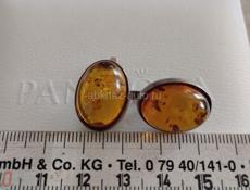 Серьги из серебра с янтарем