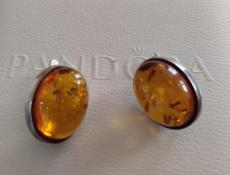 Серьги из серебра с янтарем