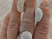 Кольцо и серьги из серебра с кристаллами Сваровски