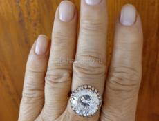 Серьги из серебра 925. Раухтопаз и цитрин. Кольцо с горным хрусталем