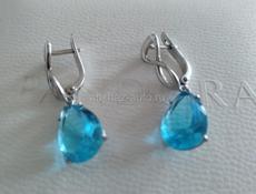 Серьги из серебра с камнями. 2 вида