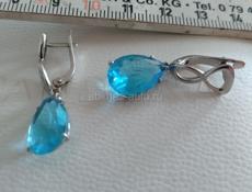 Серьги из серебра с камнями. 2 вида