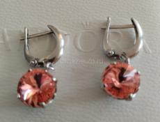 Серьги из серебра с камнями. 2 вида