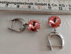 Серьги из серебра с камнями. 2 вида