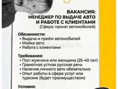 Менеджер по выдачи авто