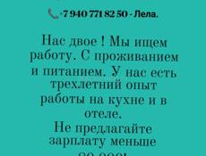 Мы ищем работу.